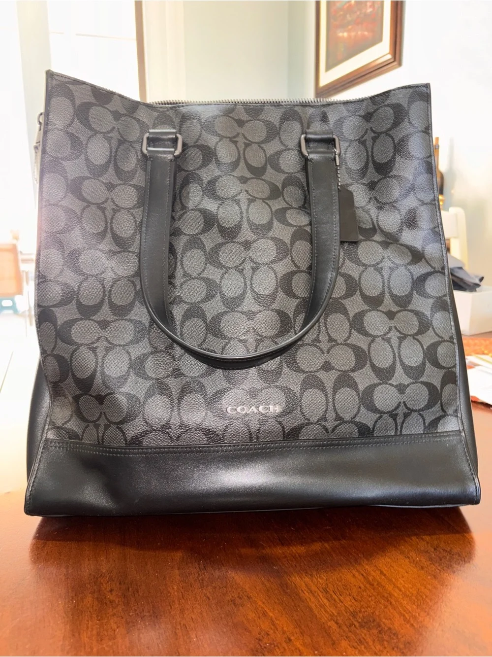 Coach Black/Charcoal Signature Tote